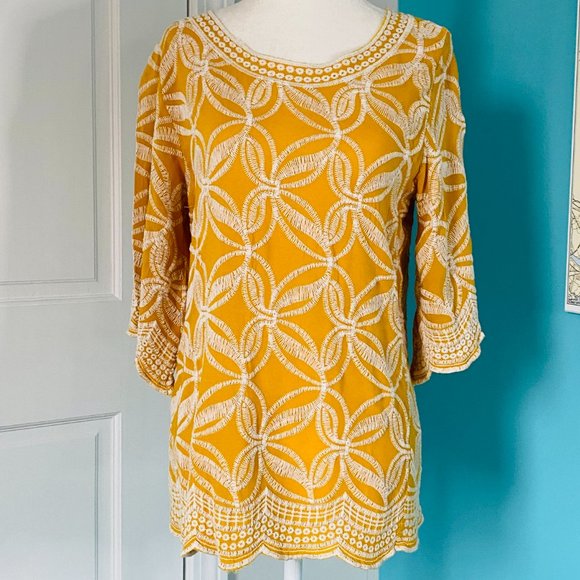 Solitaire for Anthropolgie Embroidered Boho Peasant Blouse (size S) - Picture 1 of 12